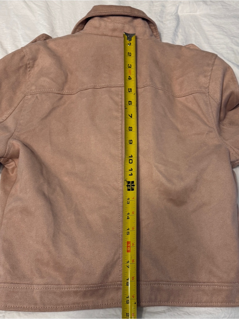 rue21 Womens Faux Suede Moto Jacket Blush Pink Crop Biker Motorcycle Medium Zip - Picture 14 of 16